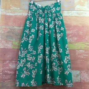 Cor/y Orchid Floral Print Midi Cotton Skirt Size 4